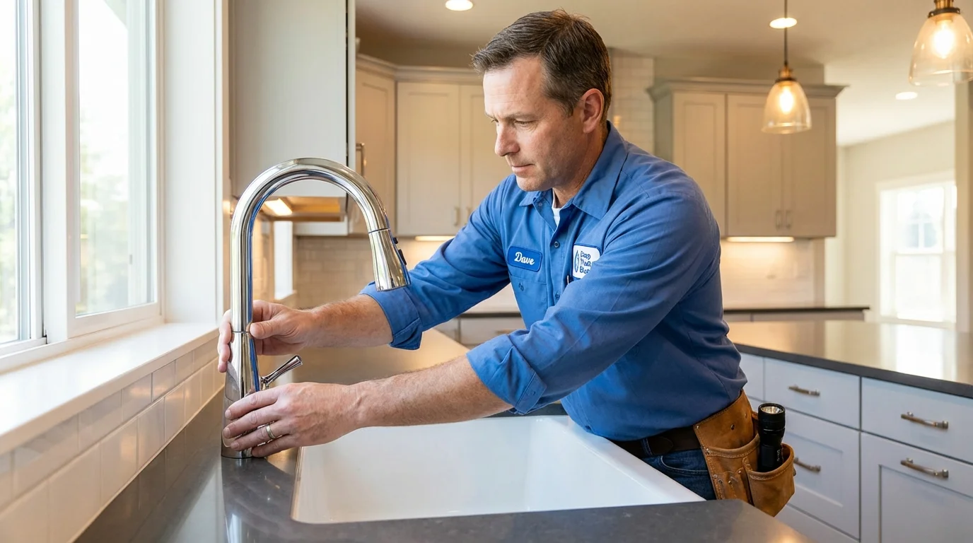 Kitchen faucet installation by Johns Plumbing LLC in Noble