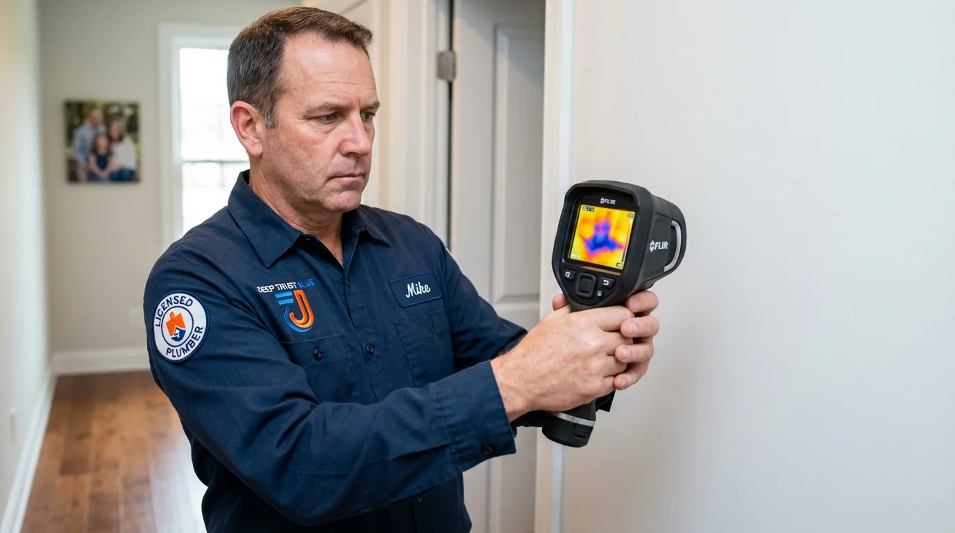 Thermal imaging leak detection by Johns Plumbing LLC in Noble
